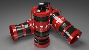 Sci-Fi grenade red 3D model