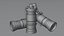 Granat Sci-Fi Czerwony model Model 3D