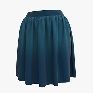 Skirt Blue High Poly 01