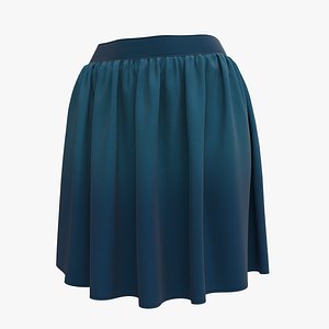 Skirt Blue High Poly 01
