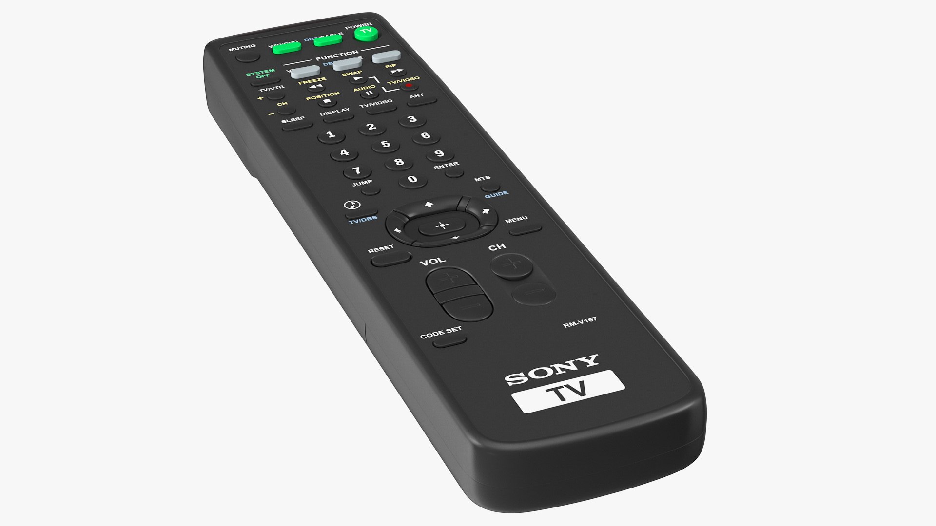 Sony RM-Y167 TV Remote Control 3D model preview