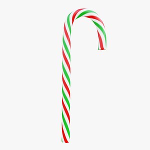 Candy cane green red white 3D