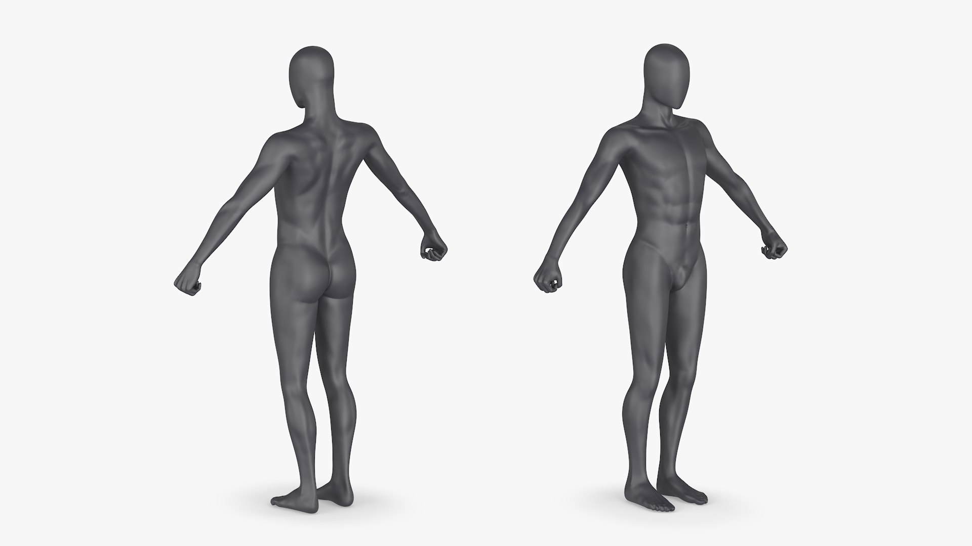 Mannequin Male Black 3D model preview