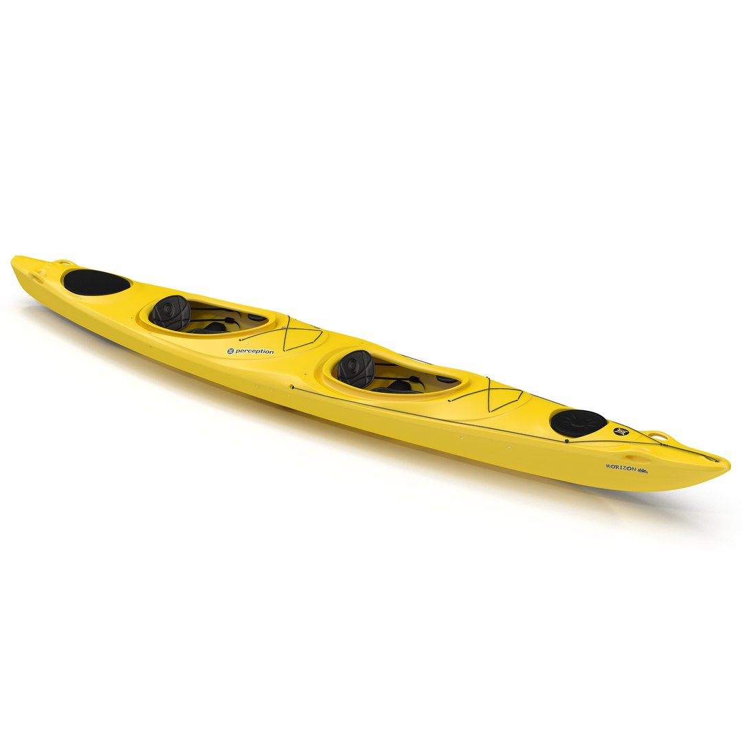 Kayak 2 Yellow 3D model preview