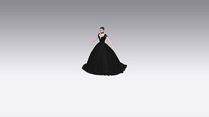 Dress heart neckline and ball gown style modern black color look model