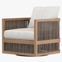 RH Capri Teak Swivel Lounge Chair