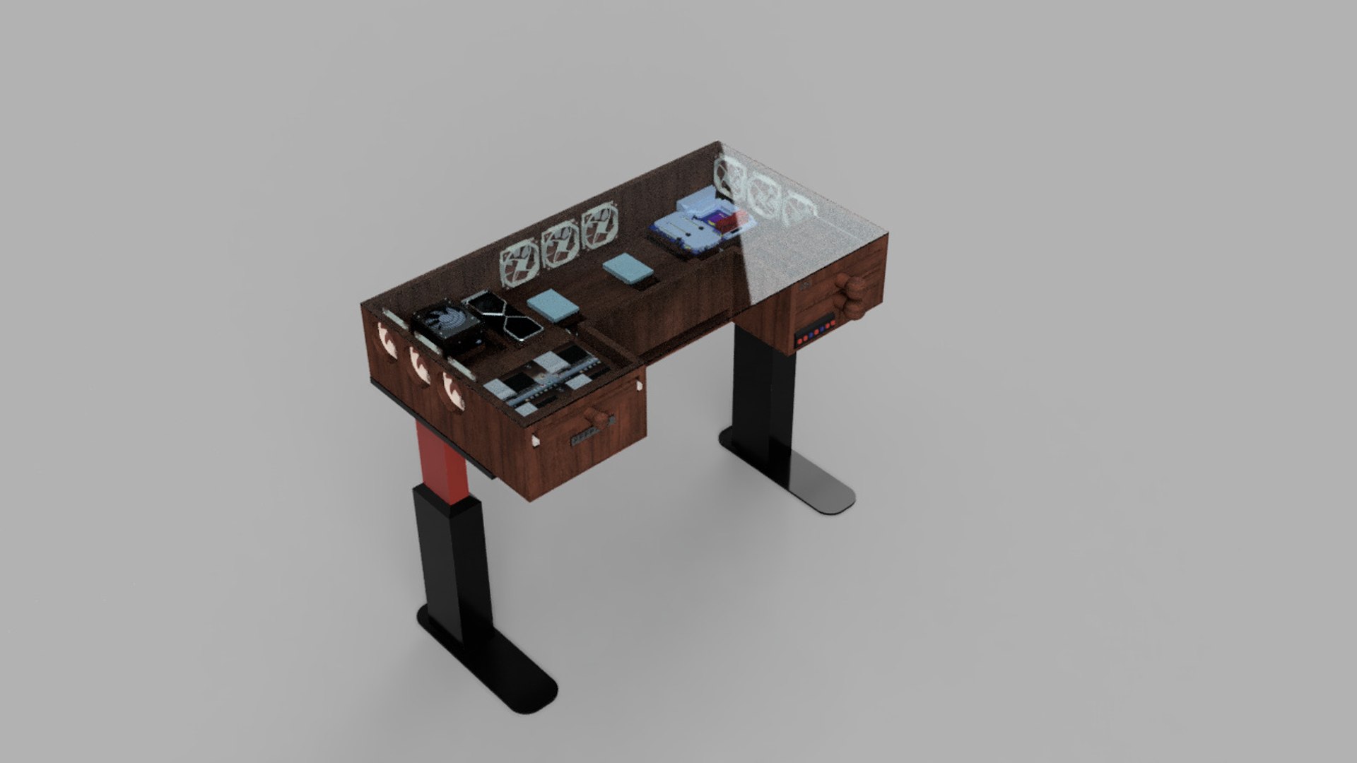 3D standing desk pc case TurboSquid 1624335