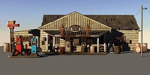 old gas station 3d model