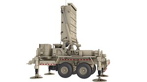 3D model ANTPQ-53 Counterfire radar trailer