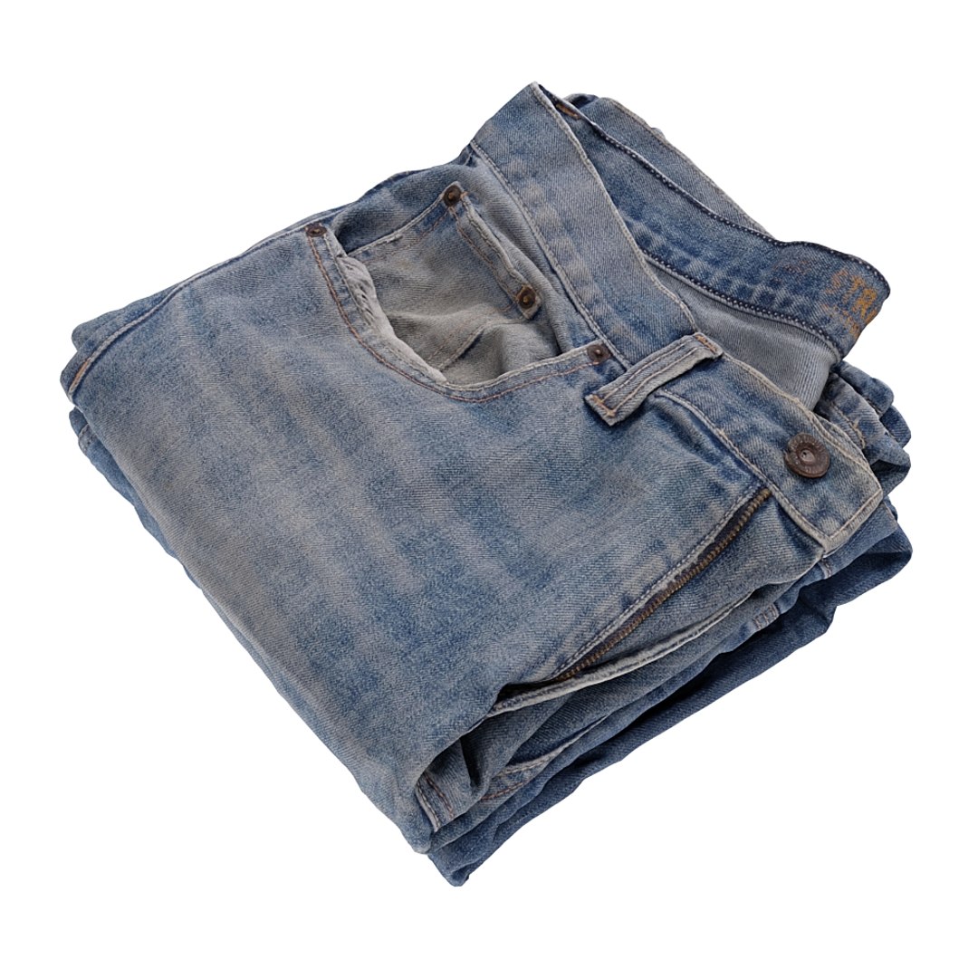 3D Model Mens Jeans Stack Folded - TurboSquid 1576763