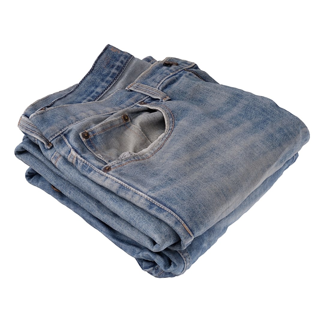 3D Model Mens Jeans Stack Folded - TurboSquid 1576763
