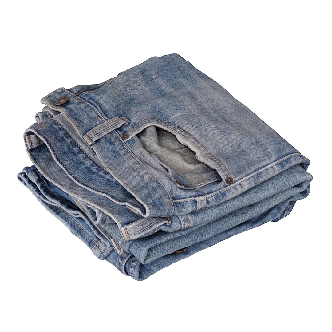 3D Model Mens Jeans Stack Folded - TurboSquid 1576763