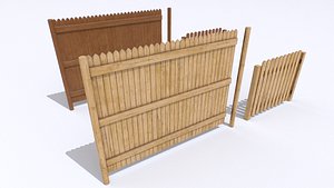 3D model Wooden Fences Pack 1