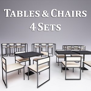Metal Tables & Chairs - 4 Sets