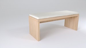 Japandi Rectangular Dining Bench - 3D Model Blender FBX USD 3D model