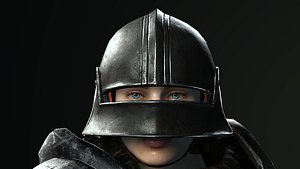 3D Naked Female Viking Warrior model