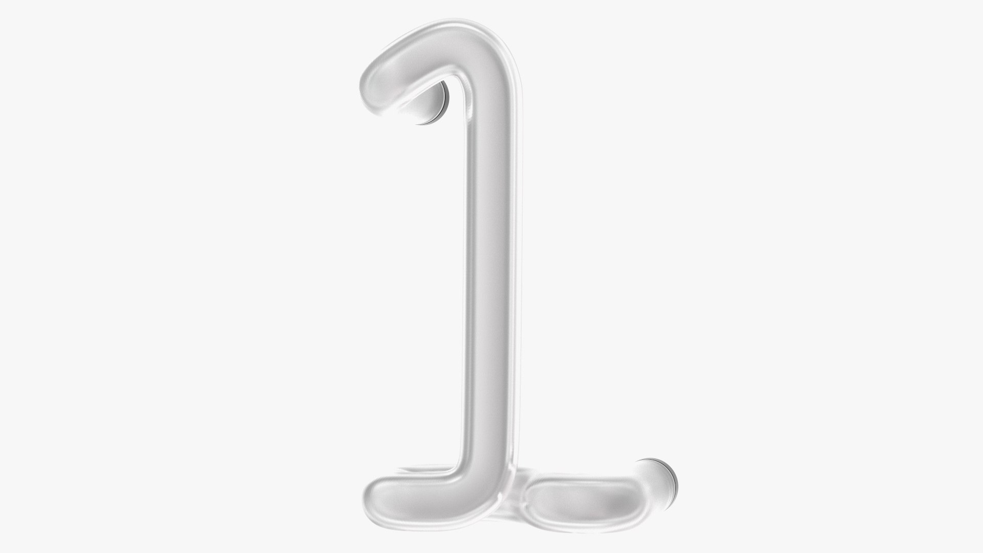Neon Tube Light Number 1 3D model preview