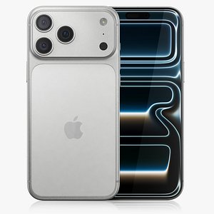 iPhone 17 Pro Max Silver 3D
