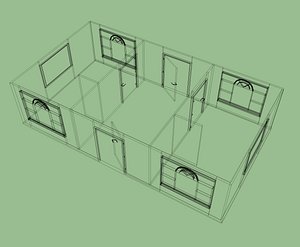 Three roomed house 3D model
