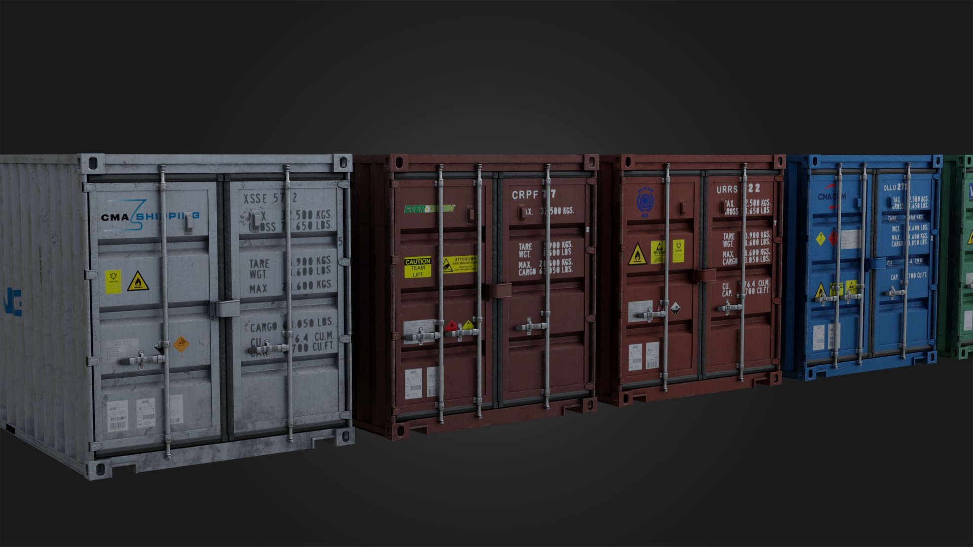 3D Model Shipping Containers - Combo - TurboSquid 1783616