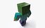 3D model Zombie Minecraft - Mixamo Animatable - Vray-Arnold
