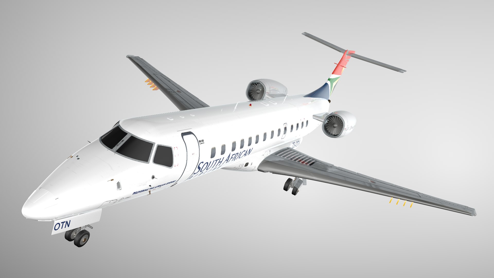 航空機・ヘリコプター South African Airways ERJ-135LR 3D ZS-OTN South African Airlink Embraer ERJ-135LR L2281 Model
