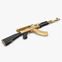 AK 47 Assembled Gold and Ebony