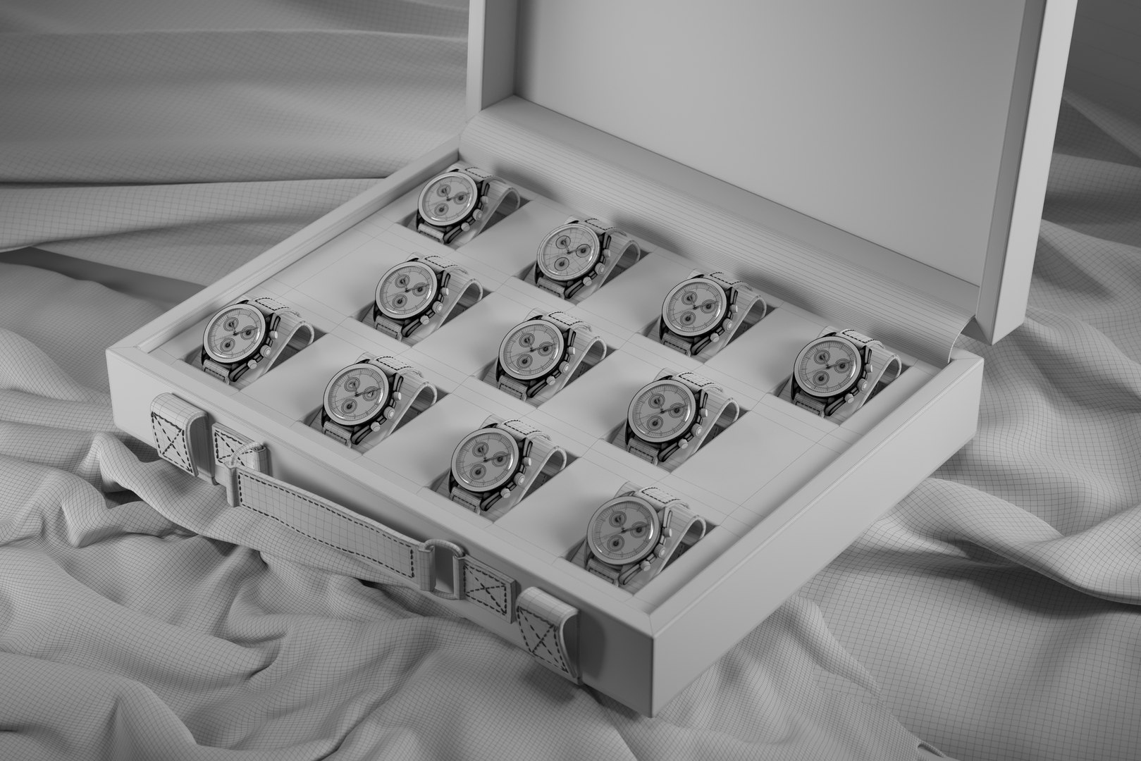 Swatch X Omega MoonSwatch Full Collection Briefcase 3D Model 