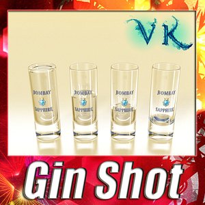bombay sapphire gin shot glass 3d 3ds