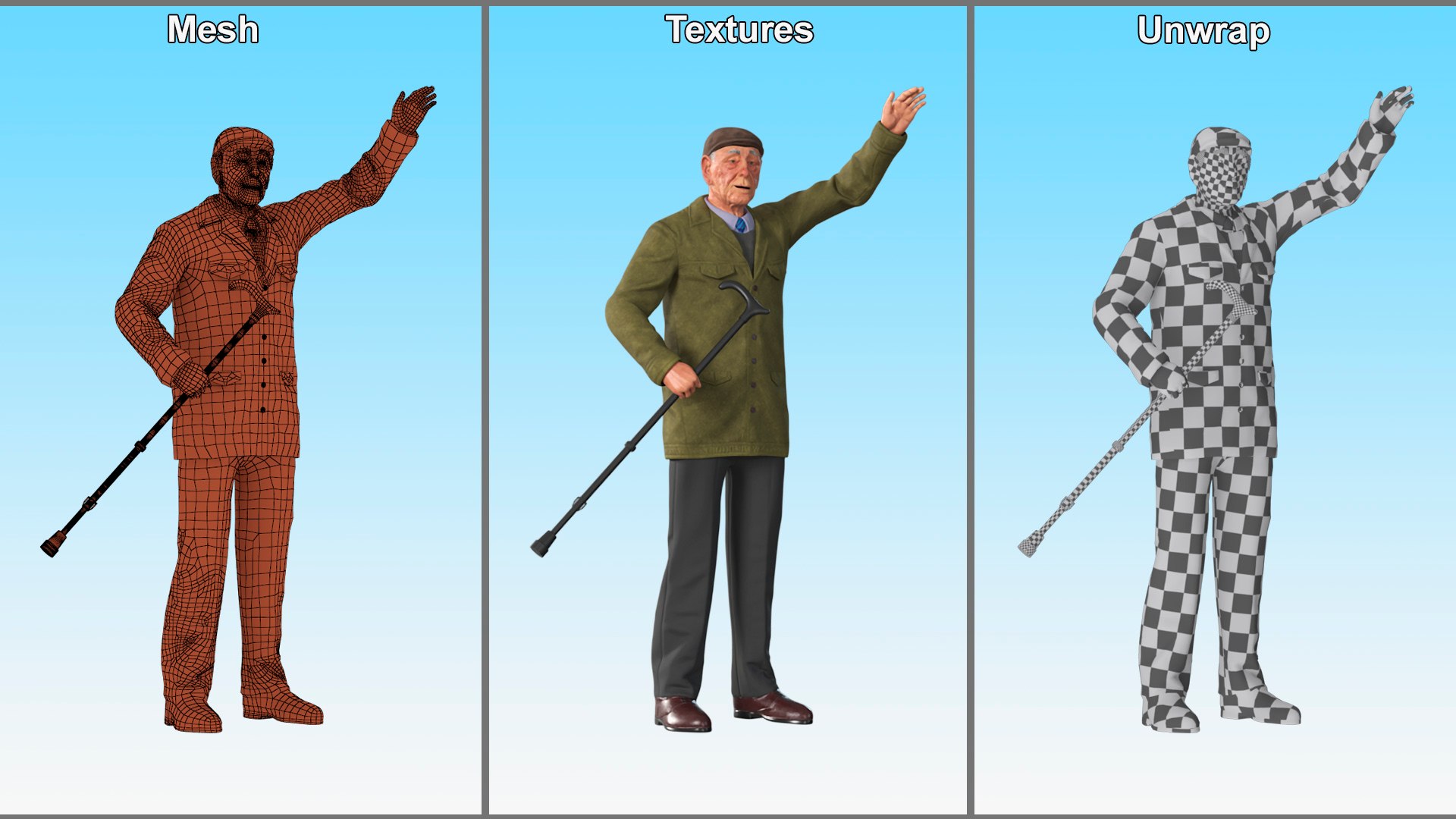3D Waving Old Man with Stick https://p.turbosquid.com/ts-thumb/xB/WK032j/2W/wavingoldmanwithstickvray3dmodel010/jpg/1725556615/1920x1080/fit_q87/88ba6daed2aa21845360edc4f169791fd404f4a0/wavingoldmanwithstickvray3dmodel010.jpg