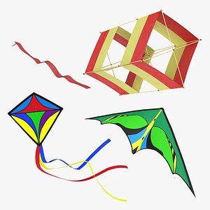 kites set modeled 3d model