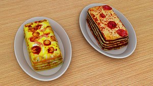 3D Seafood  Meat Lasagnas