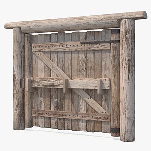 Medieval Logs Gate model