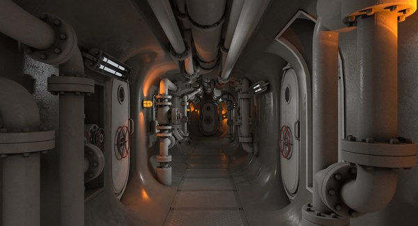 3D model submarine corridor - TurboSquid 1302721