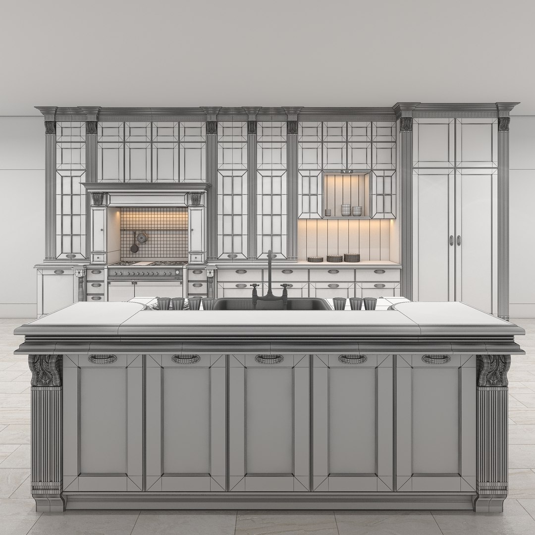 3D Classic Kitchen - TurboSquid 1890826
