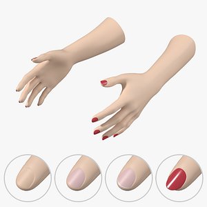 Female Hands Gesture 01 Base Mesh