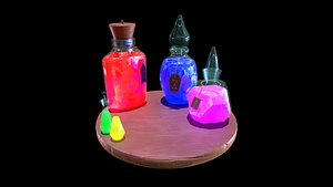 3D model fantasy potion set