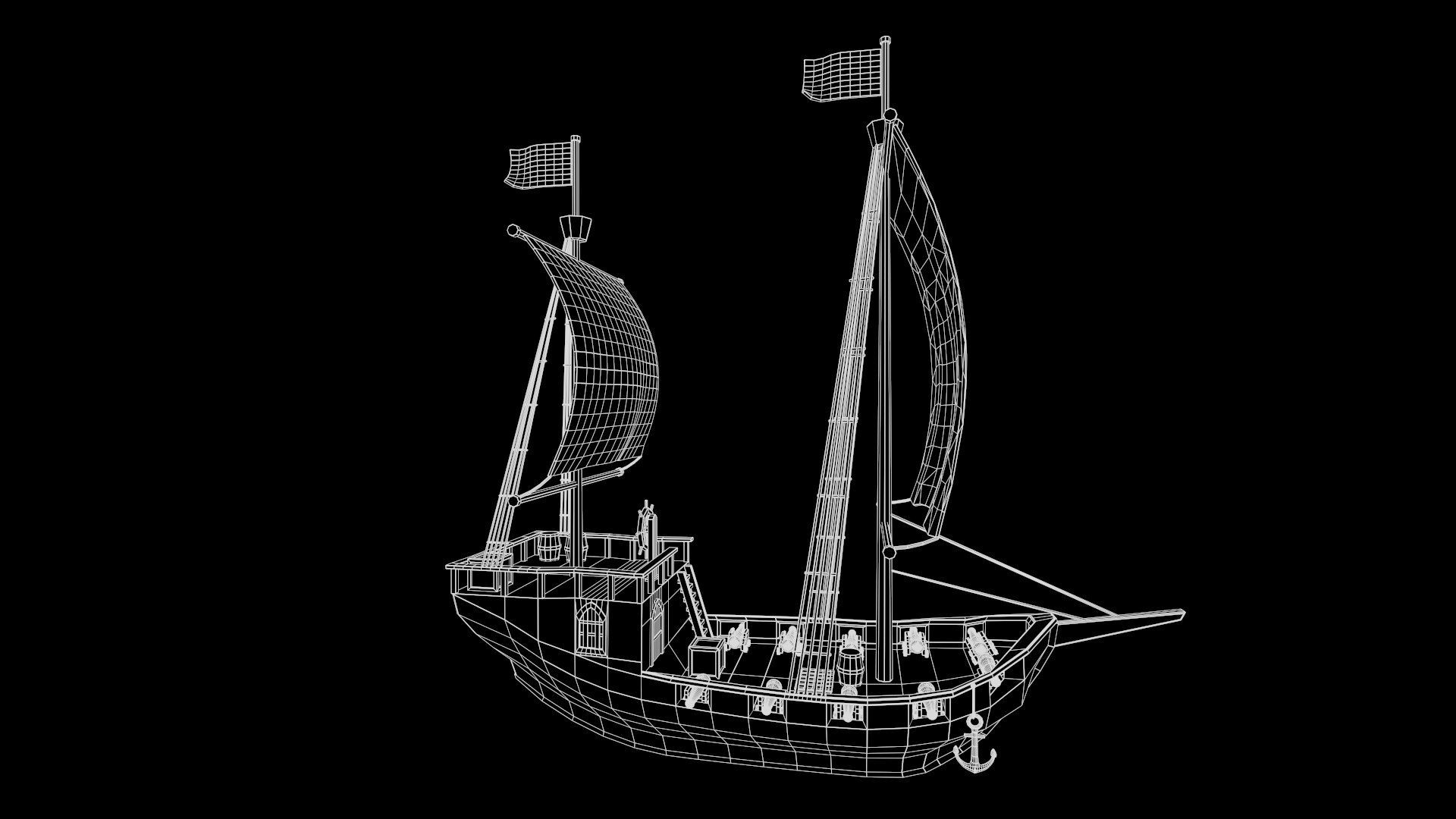 3D PIRATE GALLEON SHIP - PBR 3D MODEL LOW POLY - TurboSquid 1844801