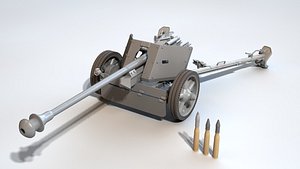 75 cm Pak40 L46 antitank gun 3D model