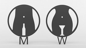 Bathroom Sign 3D model
