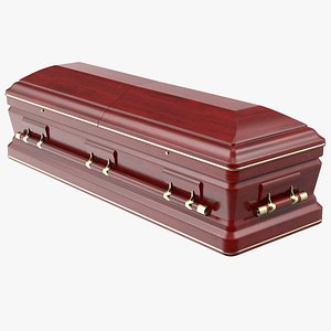 classic design wooden funeral 3D model