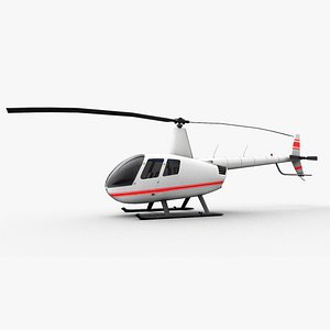 3D Robinson R44 Lowpoly