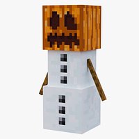 Minecraft Snow Golem Rigged 3D Model Game Ready 4K PBR