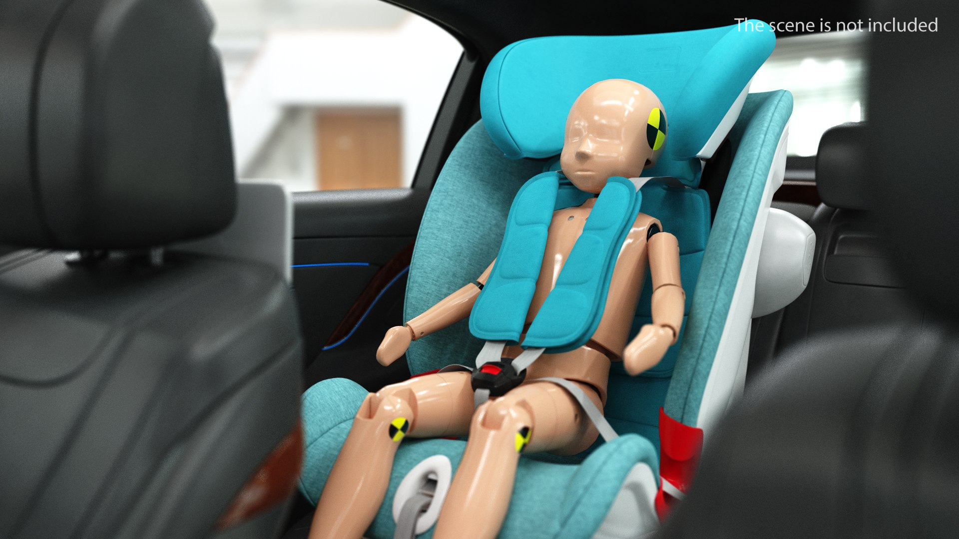 Child Crash Test Dummy in Safety Seat 3D model preview