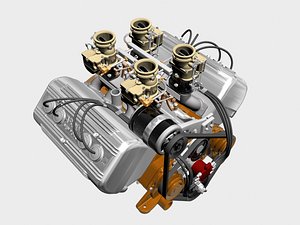 ardun stromberg v8 engine 3d model