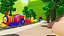 forest cartoon train numbers model