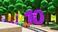 forest cartoon train numbers model