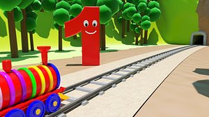 forest cartoon train numbers model
