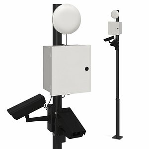 Security Monitoring Pole with Dual CCTV Mounts