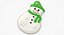 Snowman Gingerbread Cookie 01 Bitten 3D model